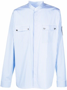 Balmain полосатая рубашка с нашивкой-логотипом