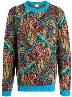 ETRO жаккардовый джемпер в рубчик