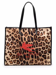 ETRO сумка-тоут с леопардовым принтом