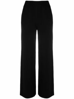 Allude wide-leg fine-knit trousers