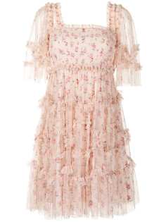 Needle & Thread Bijou Rose Smocked mini dress