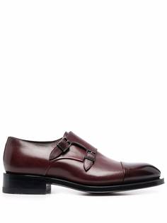 Santoni leather monk shoes