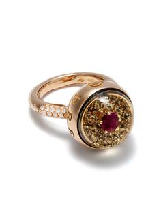 Dreamboule кольцо Chic & Shine из розового золота с бриллиантами и рубинами