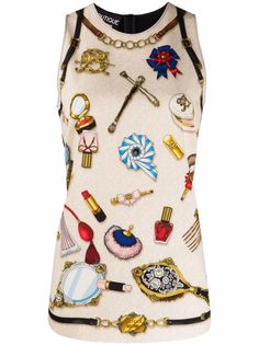 Boutique Moschino блузка без рукавов с графичным принтом