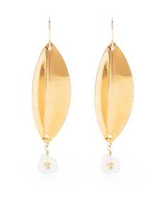 Petite Grand позолоченные серьги Leaf