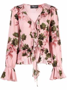 Blumarine блузка с цветочным принтом