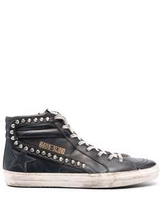 Golden Goose высокие кеды Slide Classic с эффектом потертости