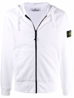 Stone Island худи на молнии с нашивкой-логотипом