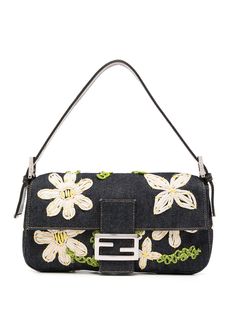 Fendi Pre-Owned сумка Mamma Baguette с цветочной вышивкой