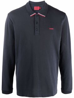 HUGO рубашка поло с вышитым логотипом