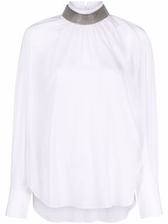Brunello Cucinelli блузка с декорированным воротником