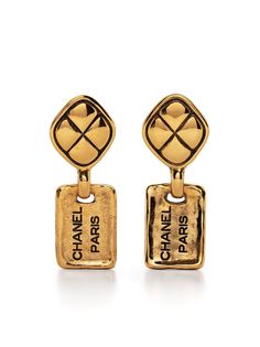 Chanel Pre-Owned серьги-клипсы с тисненым логотипом