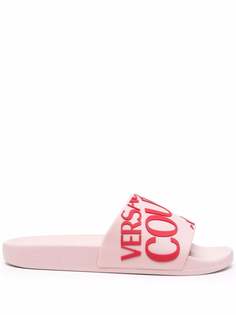Versace Jeans Couture шлепанцы с тисненым логотипом