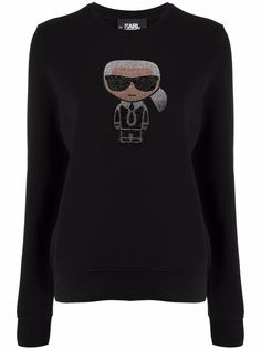Karl Lagerfeld топ с длинными рукавами и вышивкой Karl