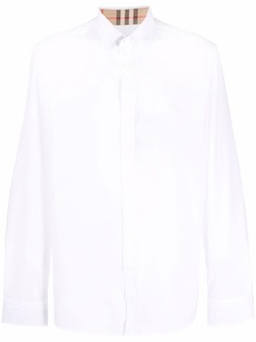 Burberry рубашка с длинными рукавами и вышитым логотипом