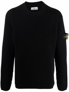 Stone Island джемпер с круглым вырезом и нашивкой-логотипом