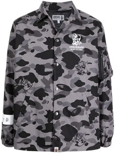 A BATHING APE® куртка-рубашка с камуфляжным принтом
