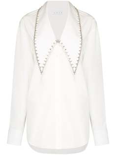 AREA oversized collar crystal-embellished shirt