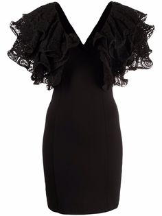 ROTATE платье мини Carmen с кружевными оборками
