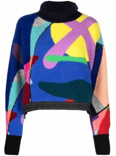 Sacai джемпер в стиле колор-блок