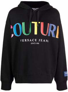 Versace Jeans Couture logo-print organic cotton hoodie