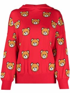 Moschino bear-motif wool hoodie