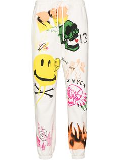 R13 GRAFFITI DROPPED CROTCH SWEATPANT