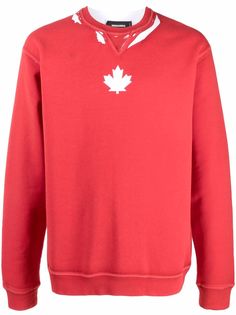 Dsquared2 maple-leaf print cotton sweatshirt