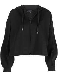 Emporio Armani cropped zip-up hoodie