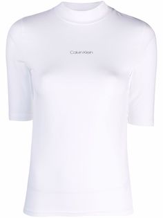 Calvin Klein футболка с высоким воротником и логотипом
