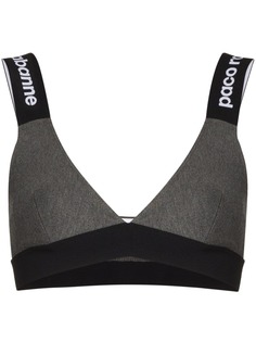 Paco Rabanne logo-trim sports bra