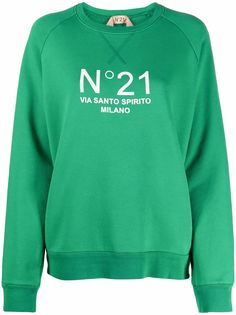 Nº21 logo-print long-sleeve sweatshirt