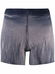 Cotton Citizen pleated velvet-effect shorts