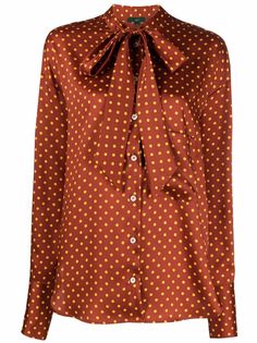 Jejia polka dot-print draped shirt