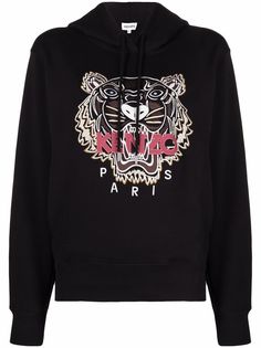 Kenzo tiger-embroidered cotton hoodie
