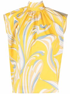 Emilio Pucci Vortici-print tied-neck blouse
