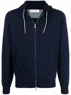 Brunello Cucinelli zip-up drawstring hoodie