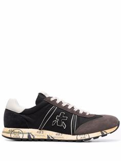 Premiata suede-panel lace-up sneakers