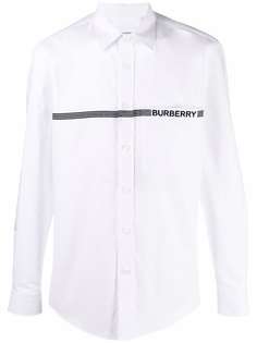Burberry рубашка с длинными рукавами и вышитым логотипом