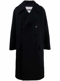 Jil Sander двубортное пальто строгого кроя