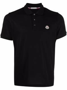 Moncler рубашка поло с нашивкой-логотипом