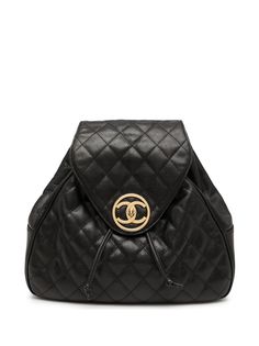 Chanel Pre-Owned стеганый рюкзак 1990-х годов с логотипом CC