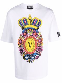 Versace Jeans Couture футболка с графичным принтом и логотипом