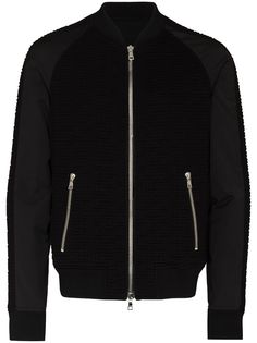 Balmain бомбер с фактурной вставкой