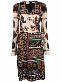 ETRO платье с запахом и принтом