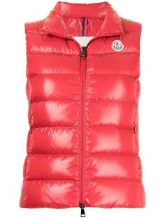Moncler дутый жилет с нашивкой-логотипом