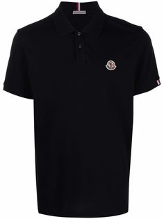 Moncler рубашка поло с нашивкой-логотипом