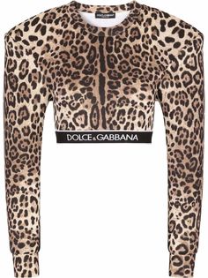 Dolce & Gabbana укороченный топ с леопардовым принтом