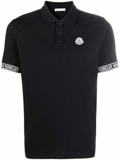 Moncler рубашка поло с нашивкой-логотипом