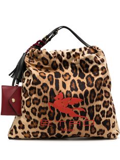 ETRO сумка-тоут с леопардовым принтом